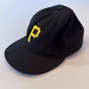 Pittsburgh Pirates Hat 59FIFTY MLB Baseball Cap Fitted size 7 1/4 New Era Black